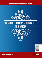 Обложка журнала Филологические науки 2018 №3