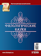 Обложка журнала Филологические науки 2019 №5